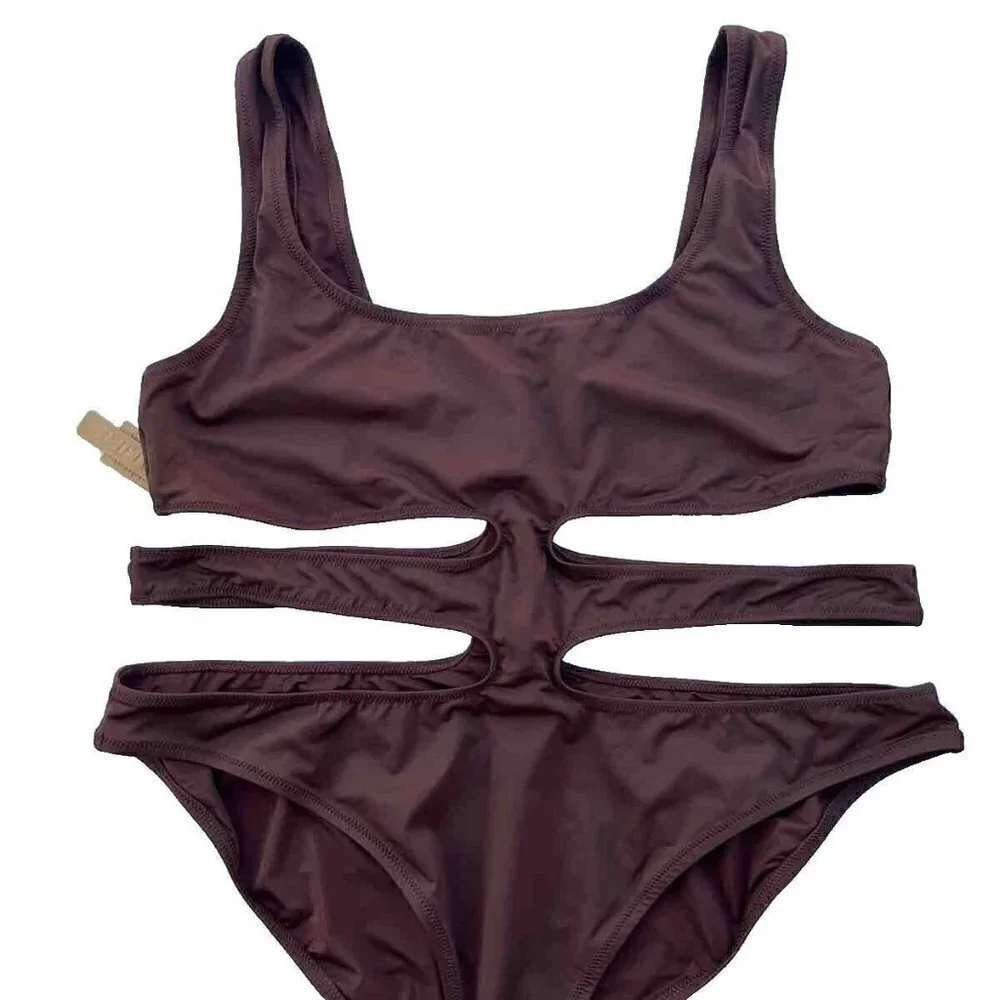 NWT SKIMS Plus Kim K Swim Wear Monokini Swimsuit Cocoa 3X (SW-MKN-0013)